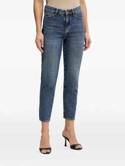Armani Exchange Logo-patch Jeans In Blue