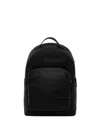 Armani Exchange Logo-patch Pebbled Backpack In Black
