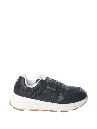 Armani Exchange Logo-patch Sneakers In Black