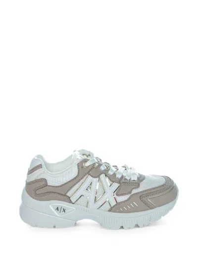 Armani Exchange Logo-patch Sneakers In Blue