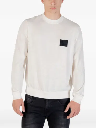 Armani Exchange Logo-patch Sweater In White