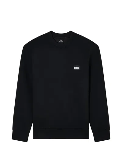 Armani Exchange Logo-patch Sweatshirt In Black