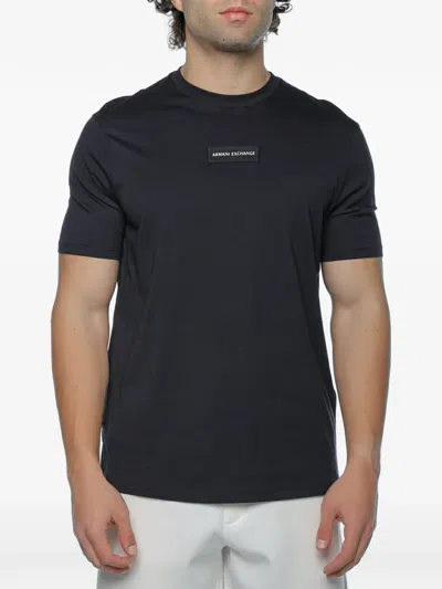 Armani Exchange Logo-patch T-shirt In Black