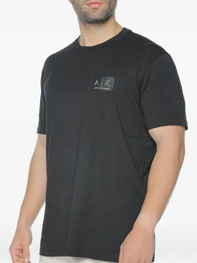 Armani Exchange Logo-patch T-shirt In Black