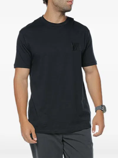 Armani Exchange Logo-patch T-shirt In Blue