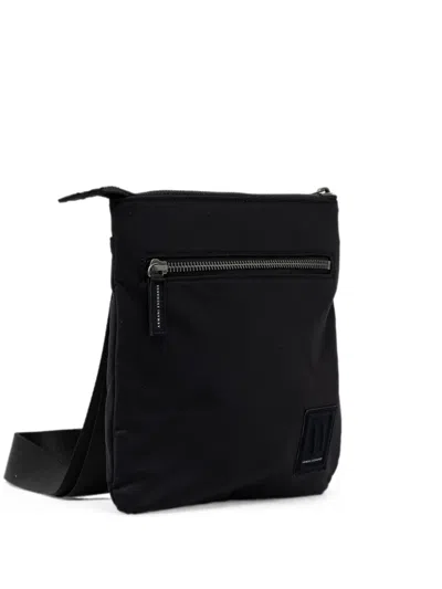 Armani Exchange Logo-patch Zip-fastening Belt Bag In Black