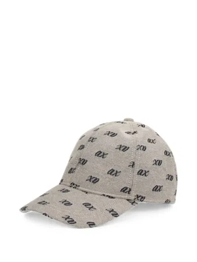 Armani Exchange Logo-pattern Baseball Cap In Neutral