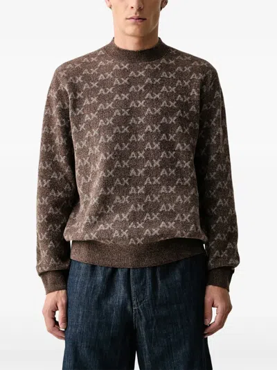 ARMANI EXCHANGE LOGO-PATTERN SWEATER
