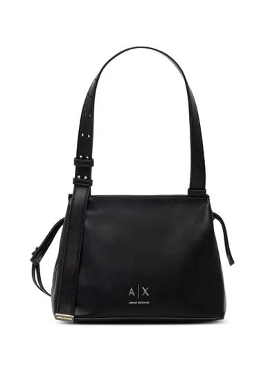 Armani Exchange Logo-plaque Adjustable-strap Shoulder Bag In Black