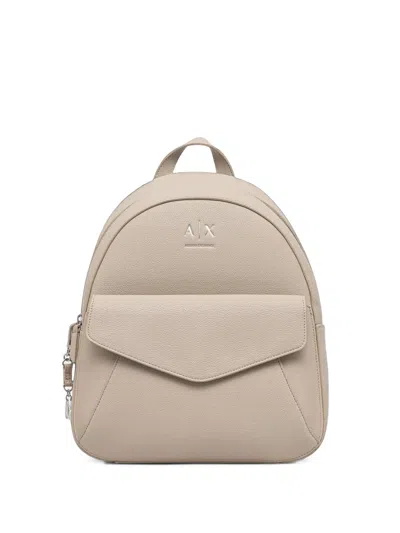 Armani Exchange Logo-plaque Backpack In Neutral