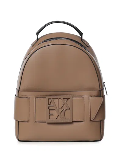 Armani Exchange Logo-plaque Backpack In Yellow