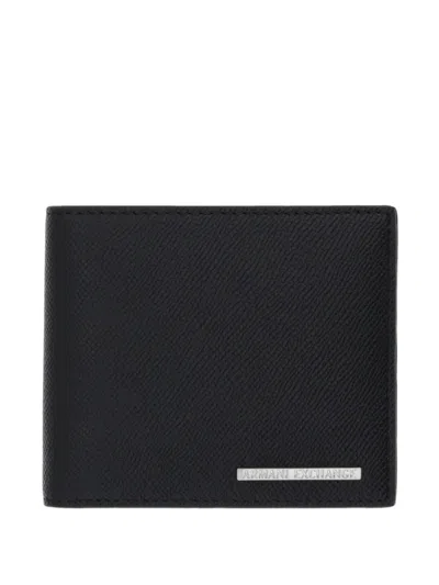 Armani Exchange Logo-plaque Bi-fold Wallet In Black