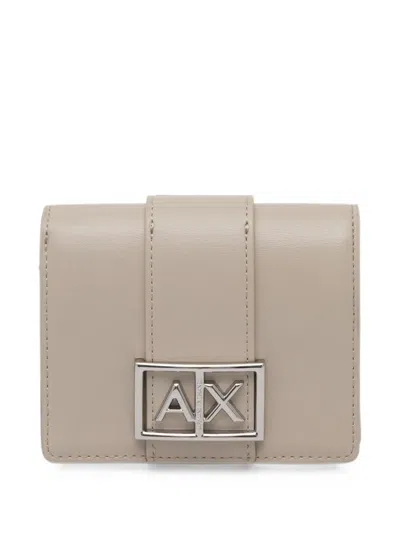 Armani Exchange Logo-plaque Bi-fold Wallet In Gray