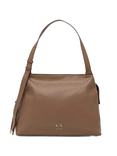 Armani Exchange Logo-plaque Buckle-strap Tote Bag In Pattern