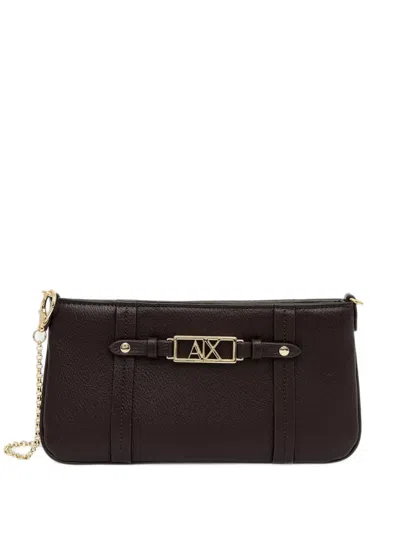 Armani Exchange Logo-plaque Chain-link Tote Bag In Brown