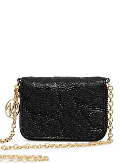Armani Exchange Logo-plaque Chain-strap Wallet In Black