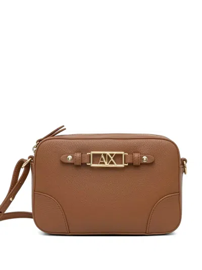 Armani Exchange Logo-plaque Cross Body Bag In Brown