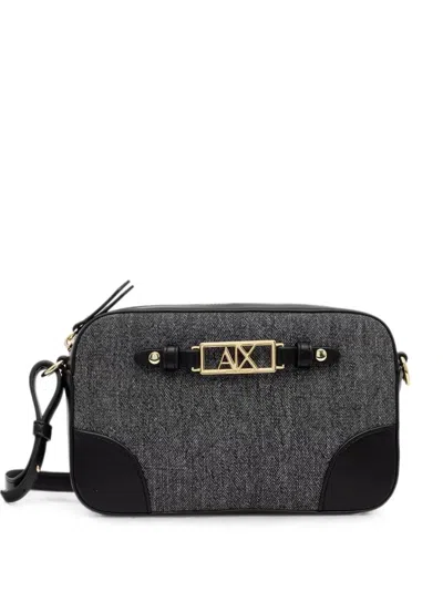 Armani Exchange Logo-plaque Cross Body Bag In Gray