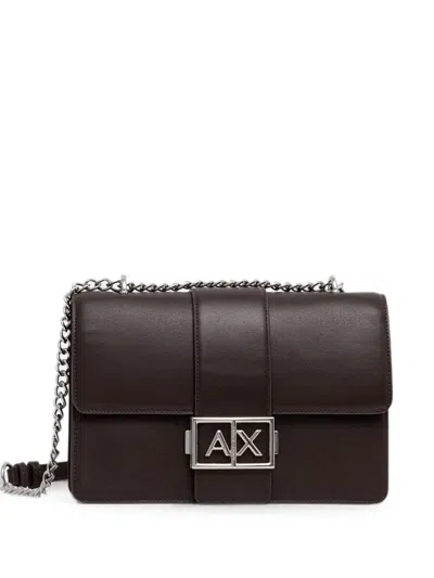 Armani Exchange Logo-plaque Crossbody Bag In Brown