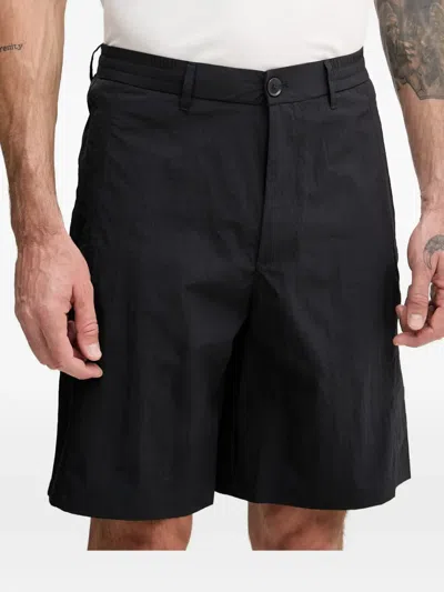 Armani Exchange Logo-plaque Elasticated-waistband Shorts In Black