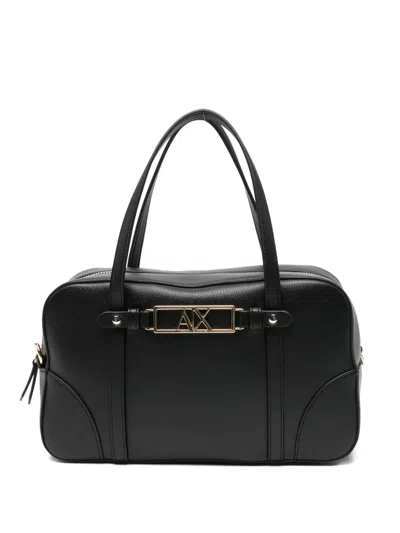 Armani Exchange Logo-plaque Leather Tote Bag In Pattern