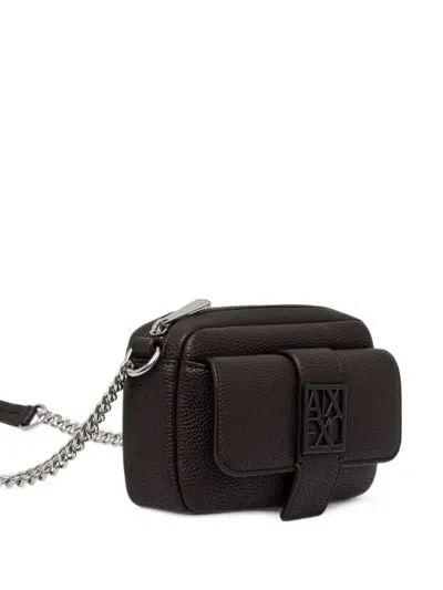 Armani Exchange Logo-plaque Pebbled Cross Body Bag In Pink