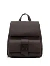 Armani Exchange Logo-plaque Pebbled-effect Backpack In Brown