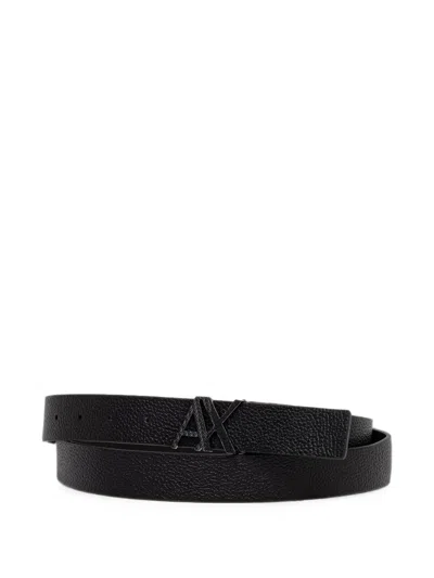Armani Exchange Logo-plaque Reversible Belt In Orange