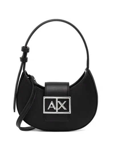 Armani Exchange Logo-plaque Shoulder Bag In Black