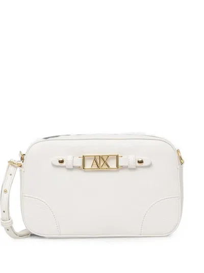 Armani Exchange Logo-plaque Shoulder Bag In White