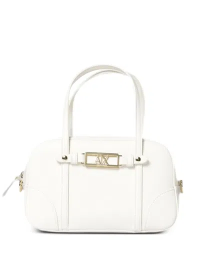 Armani Exchange Logo-plaque Shoulder Bag In White