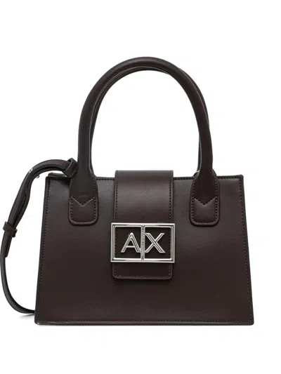 Armani Exchange Logo-plaque Tote Bag In Brown