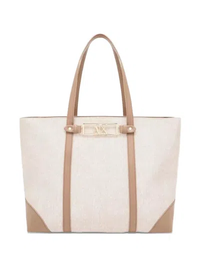 Armani Exchange Logo-plaque Tote Bag In Neutral