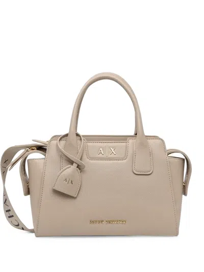 Armani Exchange Logo-plaque Tote Bag In Neutral