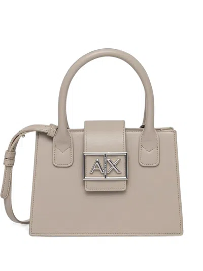 Armani Exchange Logo-plaque Tote Bag In Neutral