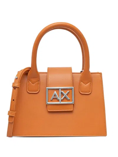 Armani Exchange Logo-plaque Tote Bag In Orange