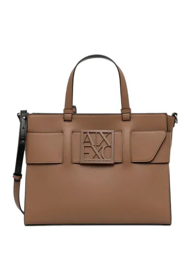 Armani Exchange Logo-plaque Tote Bag In Pattern