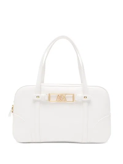 Armani Exchange Logo-plaque Tote Bag In White