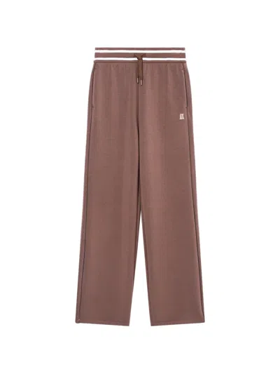 Armani Exchange Logo-plaque Track Pants In Brown