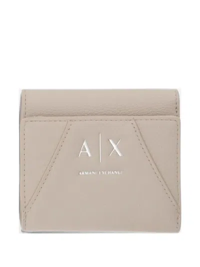 Armani Exchange Logo-plaque Trifold Wallet In Neutral