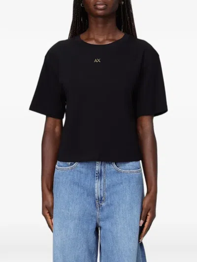 Armani Exchange Logo-plaque T-shirt In Black