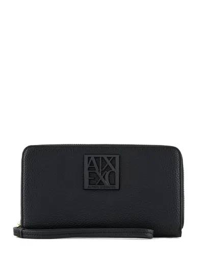 Armani Exchange Logo-plaque Wallet In Black