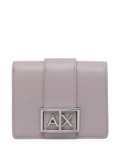 Armani Exchange Logo-plaque Wallet In Purple