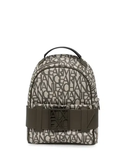 Armani Exchange Logo-print Backpack In Green