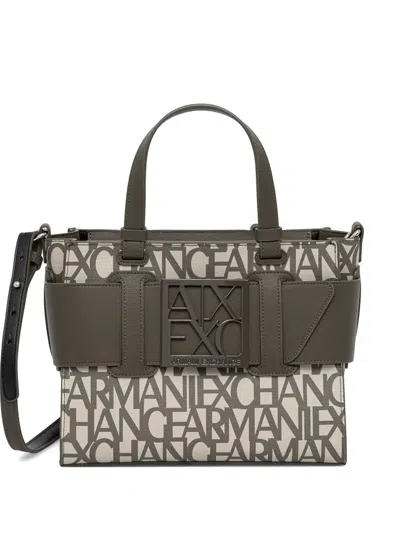 Armani Exchange Logo-print Buckle-detail Tote Bag In Multi
