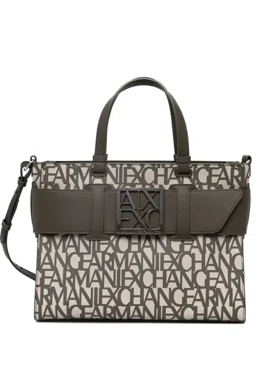 Armani Exchange Logo-print Buckle-detail Tote Bag In Multi
