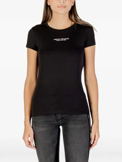 Armani Exchange Logo-print Cotton T-shirt In Black
