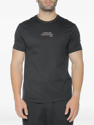 Armani Exchange Logo-print Cotton T-shirt In Black