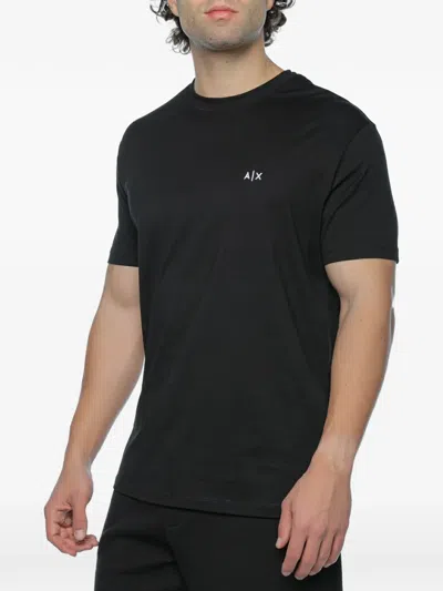 Armani Exchange Logo-print Cotton T-shirt In Black