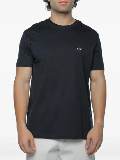 Armani Exchange Logo-print Crew-neck T-shirt In Blue